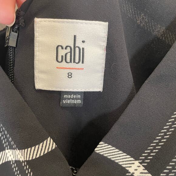Cabi Check Crossover Cami Tank Black White Plaid 8 - Picture 4 of 7